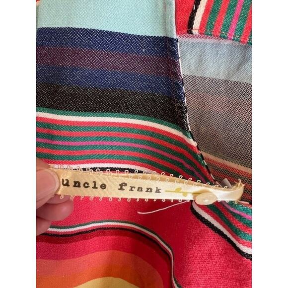 Uncle Frank Dress Womens Size Small Multicolor Stripe Western Fringe Cotton - Picture 9 of 10